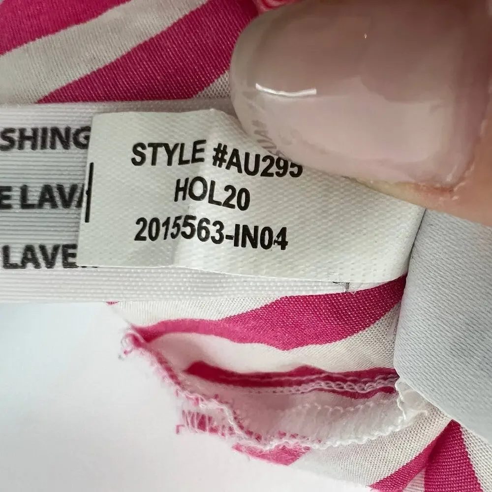 J. Crew Pink White Striped Cotton Smocked-Cuff Women's Popover Top Size S